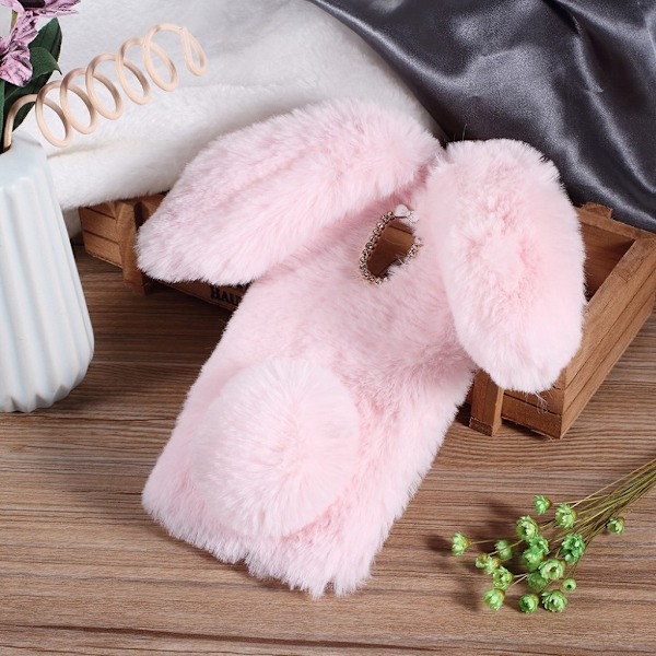 Samsung Galaxy A8 (2018) blød warm Kanin TPU etui - Pink Pink