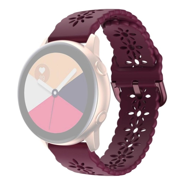20mm Universal plum blossom silicone watch strap - Wine Red Röd