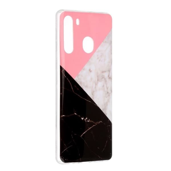 Marble Samsung Galaxy A21 veske - rosa / hvit / svart Multicolor