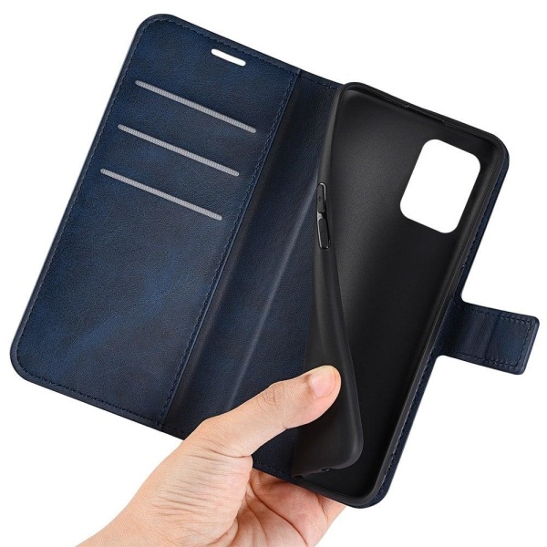 Hållbart konstläder ZTE Blade A72 fodral med plånbok - Blå Blå