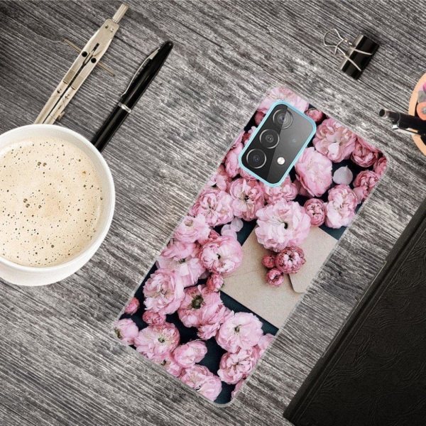 Deco Samsung Galaxy A72 5G etui - lyserød blomst Pink