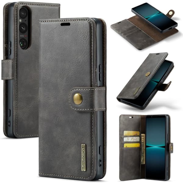 DG.MING Sony Xperia 1 VI 2-i-1 etui med pung - Grå Silver grey