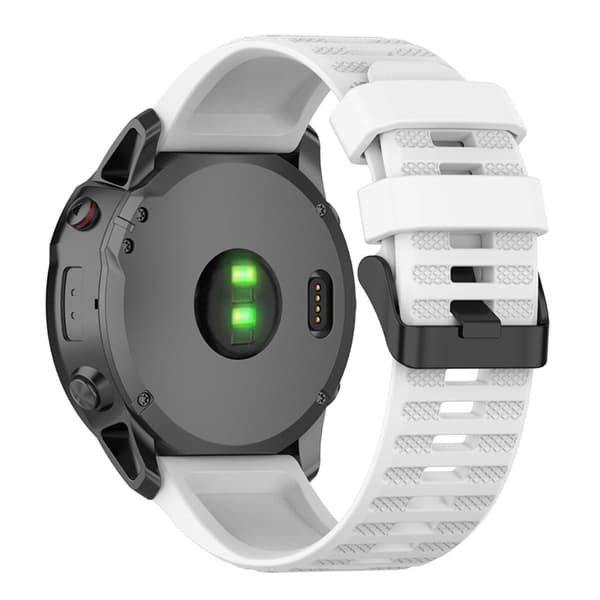 26 mm klockarmband i andningsbart silikon för Garmin-klocka - Vit Vit