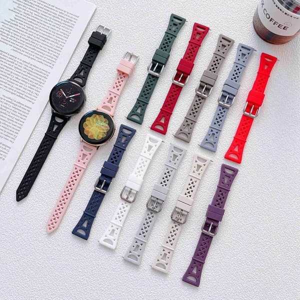 22mm Universal tower design silikoni ranneke - Viininpunainen Red