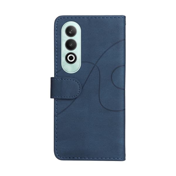 Tekstureret OnePlus Nord CE4 læderetui med rem - Blå Blue