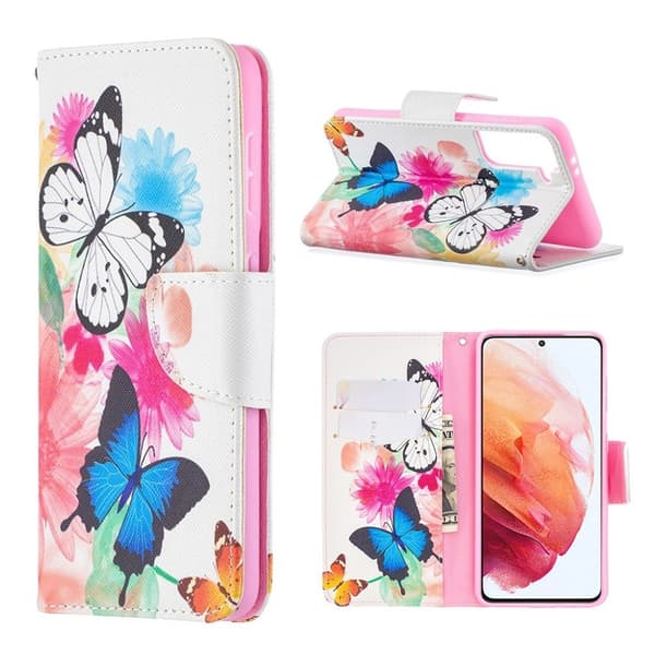 Wonderland Samsung Galaxy S21 Flip Case - kaksi perhonen Multicolor