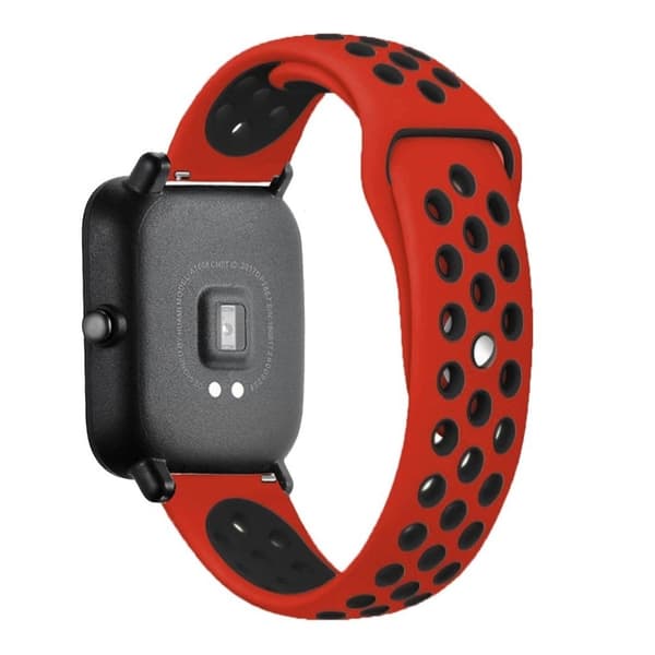 Amazfit GTS tofarvet silikone Urrem - Rød / Sort Red