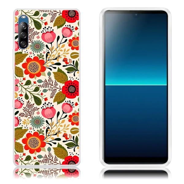 Deco Sony Xperia L4 deksel - Røde Blomster Multicolor