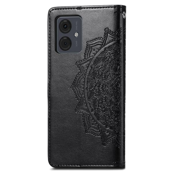Mandala Motorola Moto G14 læderetui - Sort Black