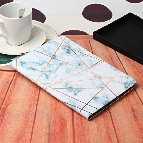 iPad Mini (2019) pattern printing leather case - Marbling White