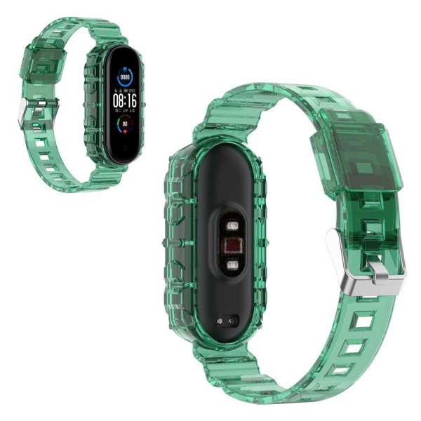 Xiaomi Mi Smart Band 4 / 3 translucent silicone watch band - Green Grön