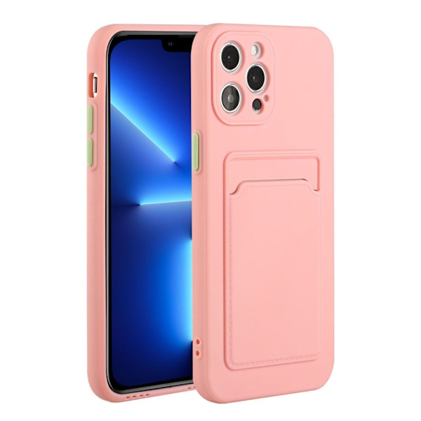 Deksel med Kortholder til iPhone 13 Pro Max - Rosa Pink