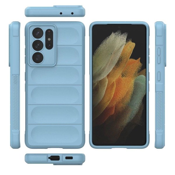 Mjukt greppformat Samsung Galaxy S21 Ultra 5G skal - Blå Blå