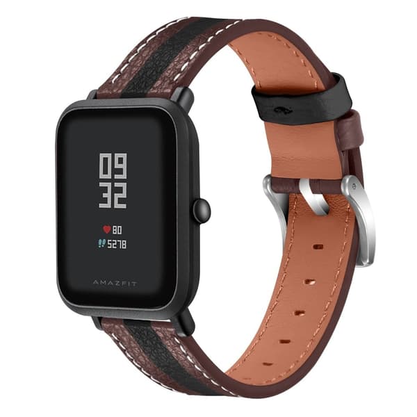 Amazfit GTS urrem i farvesplejset okselæder - Brun / Sort Brown