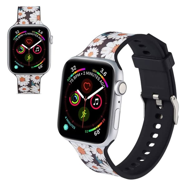 Apple Watch Series 5 44mm Mønster silikone urrem - Krysantemum Multicolor