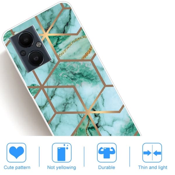 Marble OnePlus Nord N20 5G Suojakotelo - Emerald Cube Pattern Green