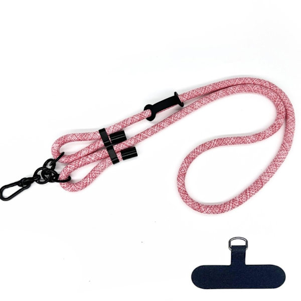 Justerbart nyckelband för telefon med polyesterrep och rem - Rosa Rosa