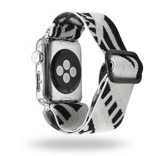 Apple Watch Series 6 / 5 44mm woven style pattern watch band - Black / White Vit