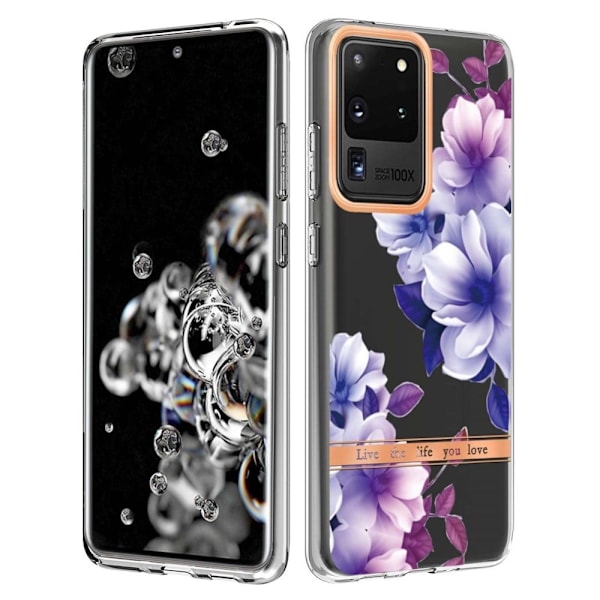 Supertunt och tåligt mjukfodral för Samsung Galaxy S20 Ultra - Lila Begonia Lila