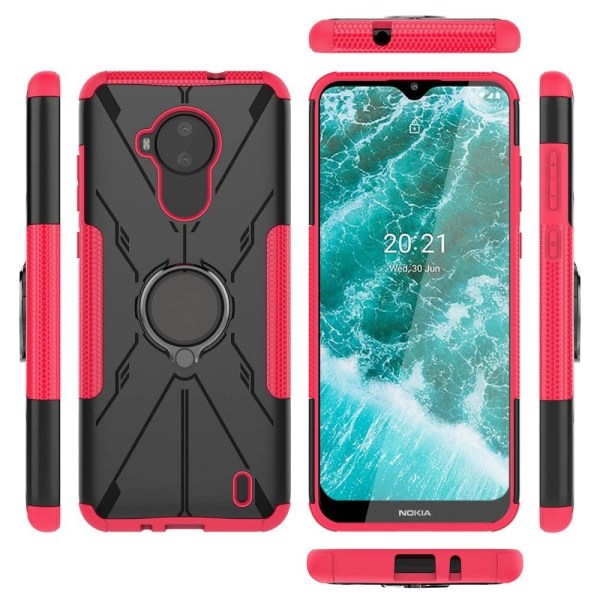 Kickstand-cover med magnetisk plade til Nokia C30 - Rose Pink
