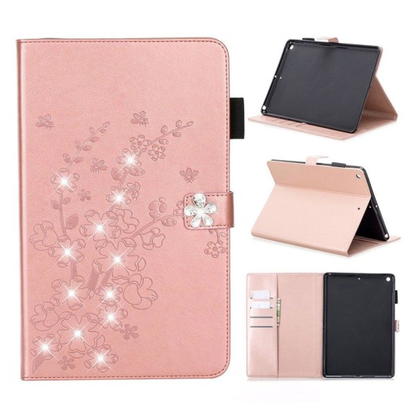 iPad 10.2 (2019) imprint flower brilliant leather flip case - Ro Rosa
