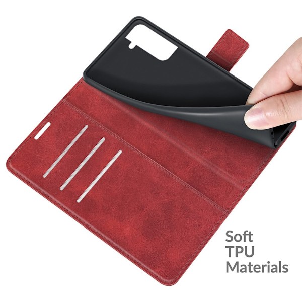Wallet-style Nahkakotelo For Samsung Galaxy S22 - Punainen Red