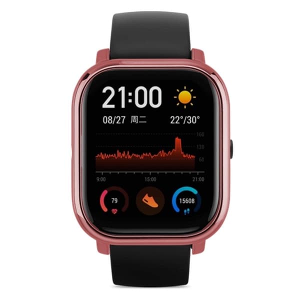 Huami Amazfit GTS Bumper Frame Hollow hårt galvaniserat klockfodral - Rosa Ros Rosa