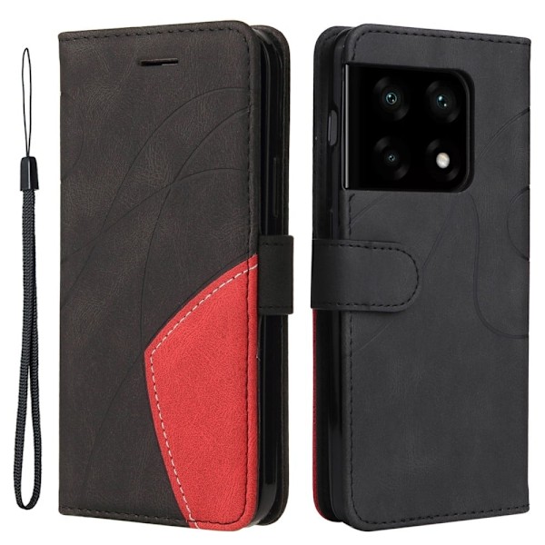 Tekstureret OnePlus 10 Pro læderetui med rem - Sort Black