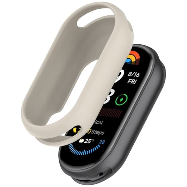Silikonfodral till Xiaomi Mi Band 9 / 9 NFC / 9 Ceramic Edition / Smart Band 8 / Smart Band 8 NFC Klockramskydd - Ljusgrå Silvergrå