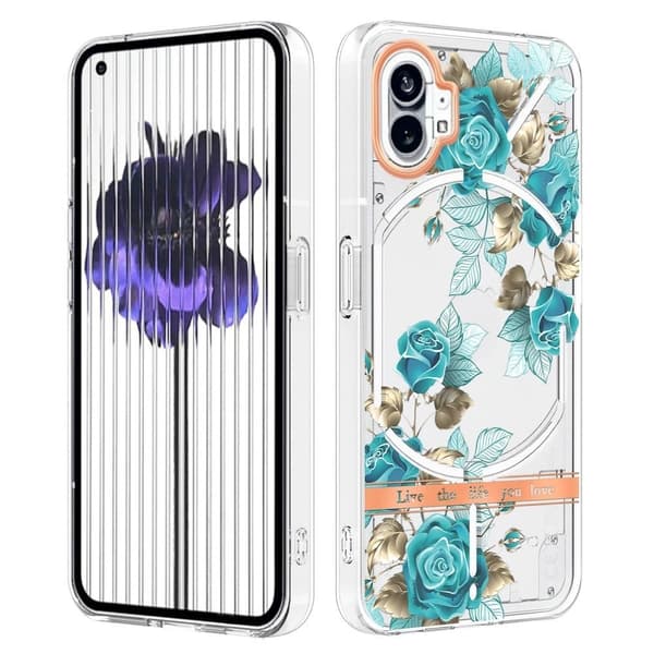 Super Slim og Slitesterk Softcover til Nothing Phone (1) - Hc002 Blue Rose Blue