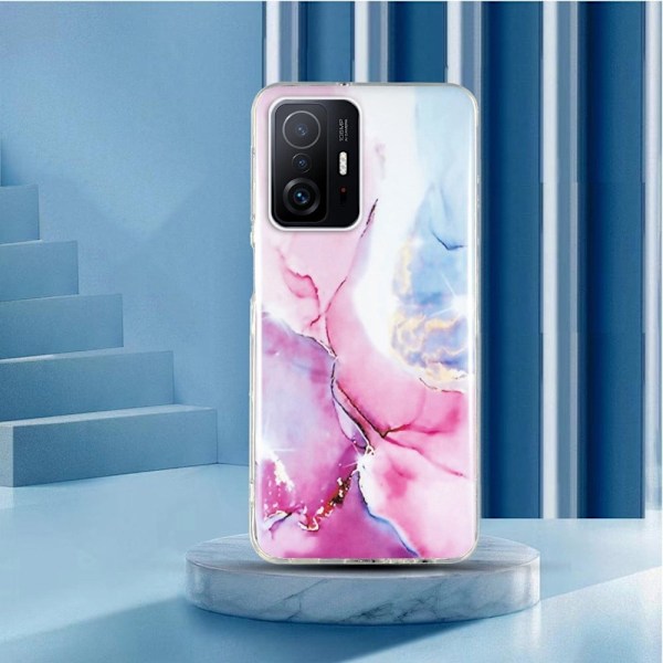 Marble Xiaomi 11T / 11T Pro Etui - Lyserød / Blå Pink