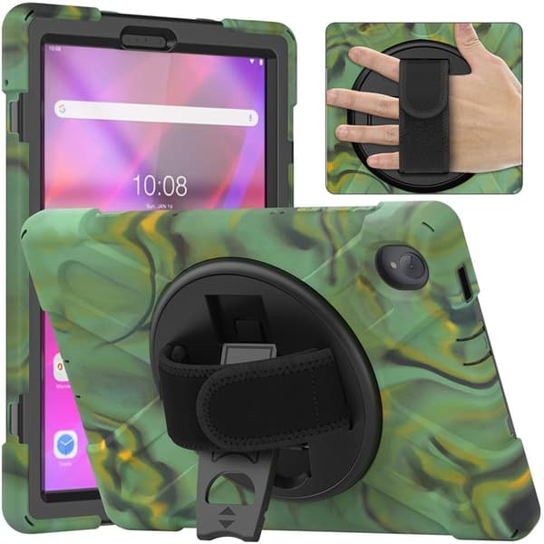 Lenovo Tab M10 FHD Plus 360 vridbart silikonfodral - Militärgrön Grön