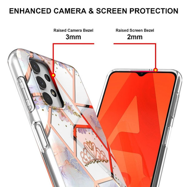 Marmormotiv Samsung Galaxy A32 5G skal - Marmor / Krona multifärg