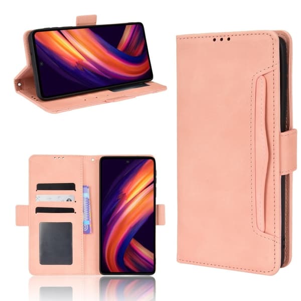 Stilfuldt Læder Etui med Pung til Motorola Edge X30 - Lyserød Pink