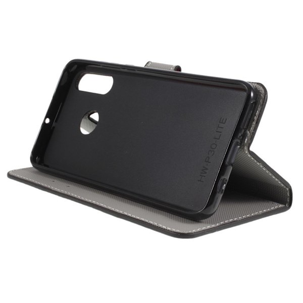 Huawei P30 Lite kuvioitu nahkainen flip suojakotelo - Perhoset ja Kukat Multicolor