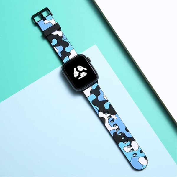 Apple Watch (41mm) cool camouflage silikone urrem - Camouflage Blå Blue