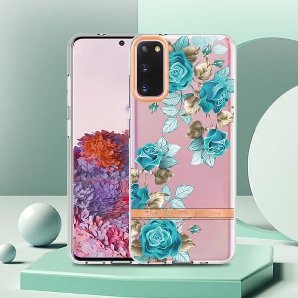 Supertunt och tåligt mjukpärmfodral för Samsung Galaxy S20 - Blå Ros Blå