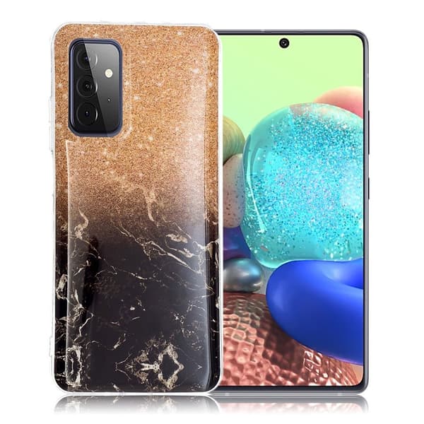 Marble Samsung Galaxy A72 5G Etui - Plomme / Svart Klinkekule Brown