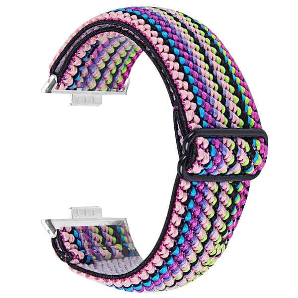 Huawei Watch Fit 3 Nylon Klockarmband Mönster Tryck Justerbart Elastiskt Armband - 9# Lila