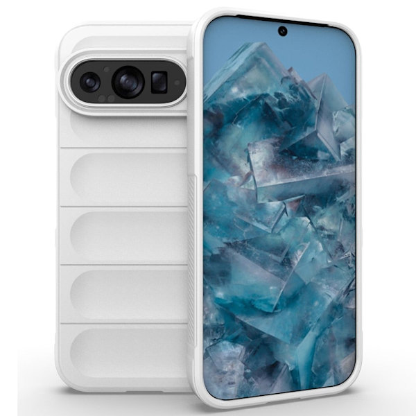 Mjukt greppformat Google Pixel 9 skal - Vit Vit