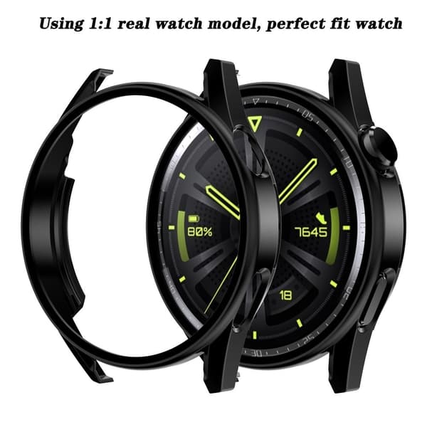 Huawei Watch GT 3 (46mm) electroplating frame with tempered glass - Black Transparent