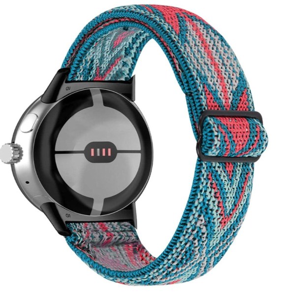Google Pixel Watch elastic braided style watch strap - Green / R multifärg