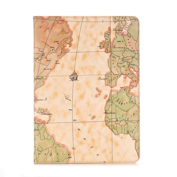 iPad 10.2 (2021) / (2020) / (2019) cool map pattern leather flip Brown