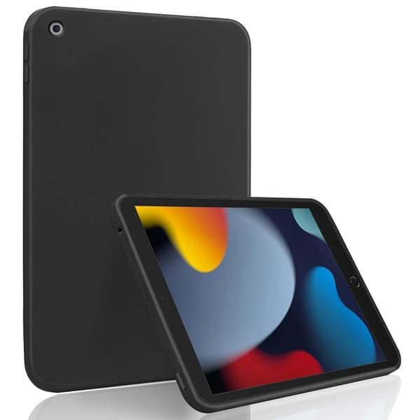 iPad 10.2 (2021)/(2020)/(2019) Soft Liquid Silicone Bumper Slim Fit stødsikkert Protective Phone Case - Sort Black