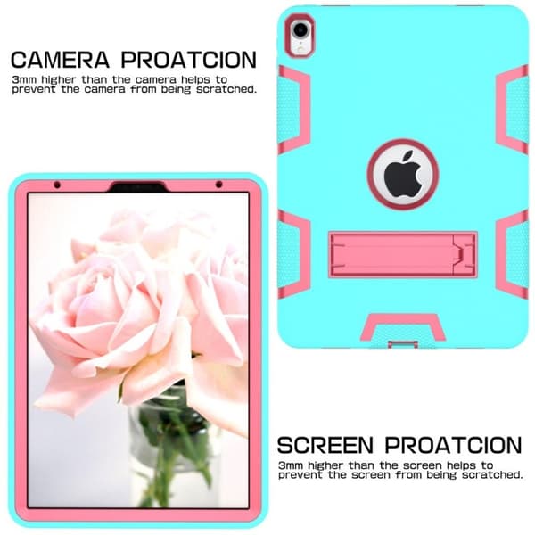 iPad Pro 11 tommer (2018) støtsikkert hybrid-etui - Cyan / Rose Green