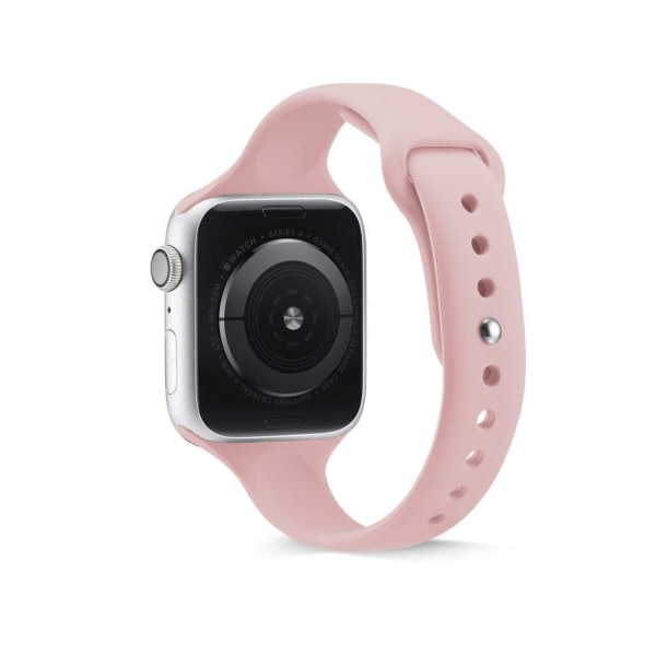 Apple Watch Series 5 44mm narrow silikon klockarmband - rosa Rosa