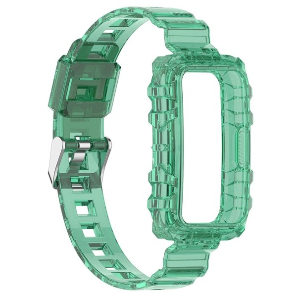Huawei Band 7 / Honor Band 6 läpinäkyvä kellohihna suojuksella - Läpinäkyvä Vihreä Green