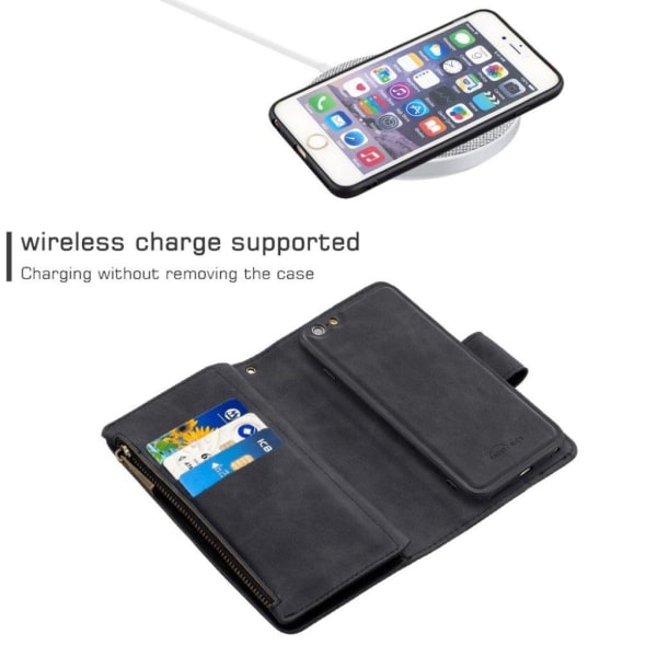 Premium Wallet iPhone 6 Plus / 6S Plus kotelot - Musta Black