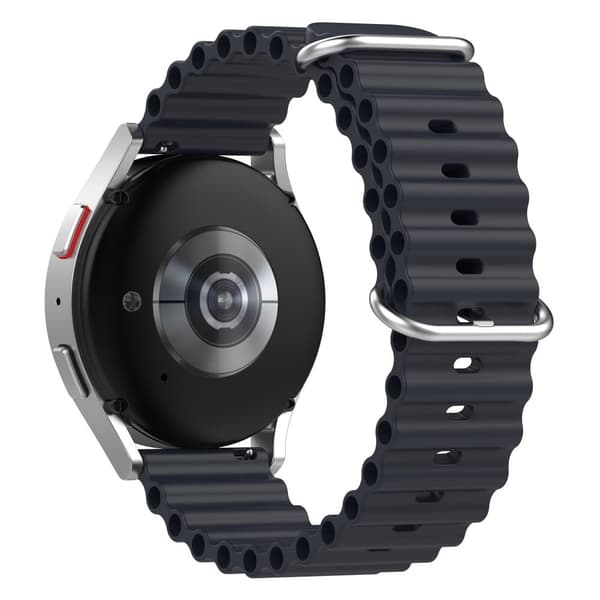 20 mm universal klockarmband i silikon - Midnattssvart Svart