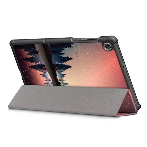 Lenovo Tab M10 FHD Plus tri-fold mønster læderetui - Træ Og Træ Multicolor